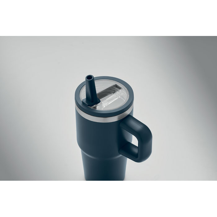 Dubbelwandige beker met rietjes deksel - 500ml