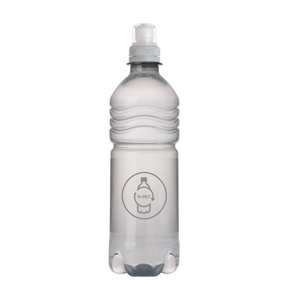 RPET Waterflesje geribbeld met sportdop - 500 ml 