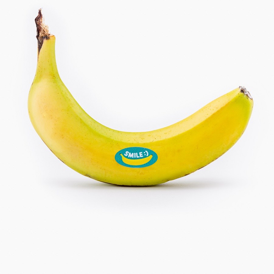 Banaan met sticker