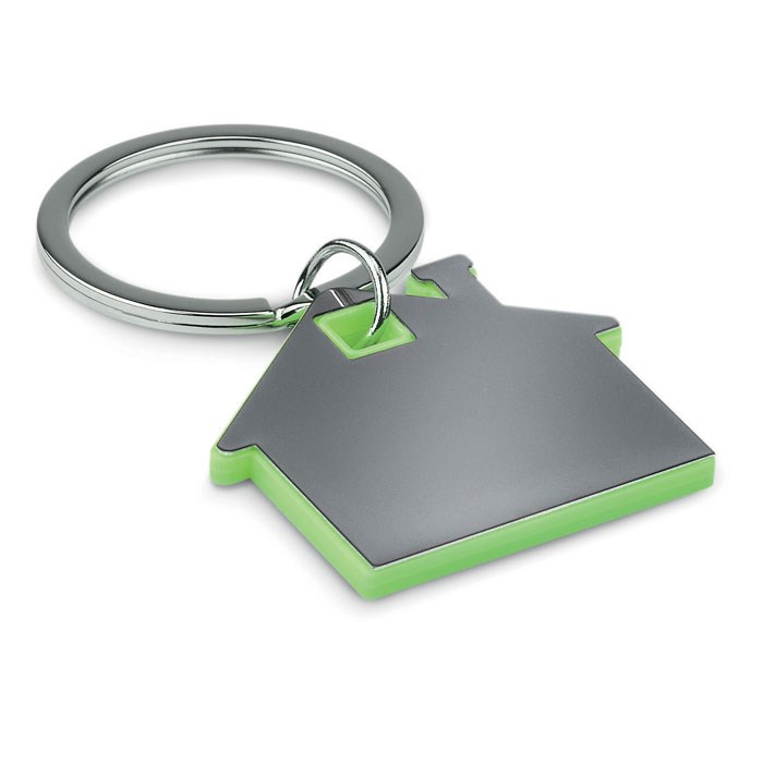 Huisvormige sleutelhanger met gekleurd accent