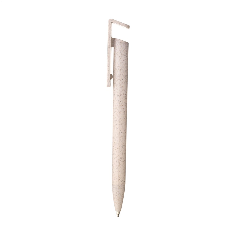 Pen van tarwestro met telefoonhouder