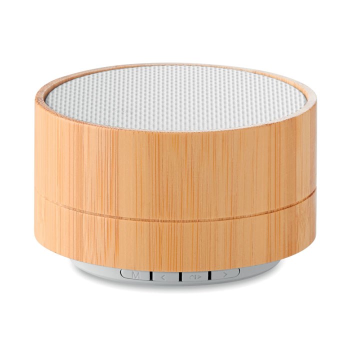 Ronde bamboe speaker