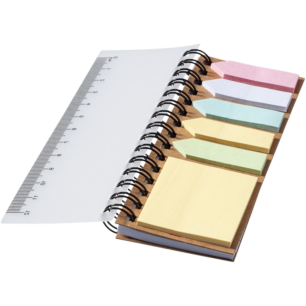 Notitieboek met gekleurde sticky notes
