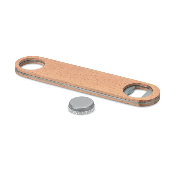 RVS opener met houten afwerking