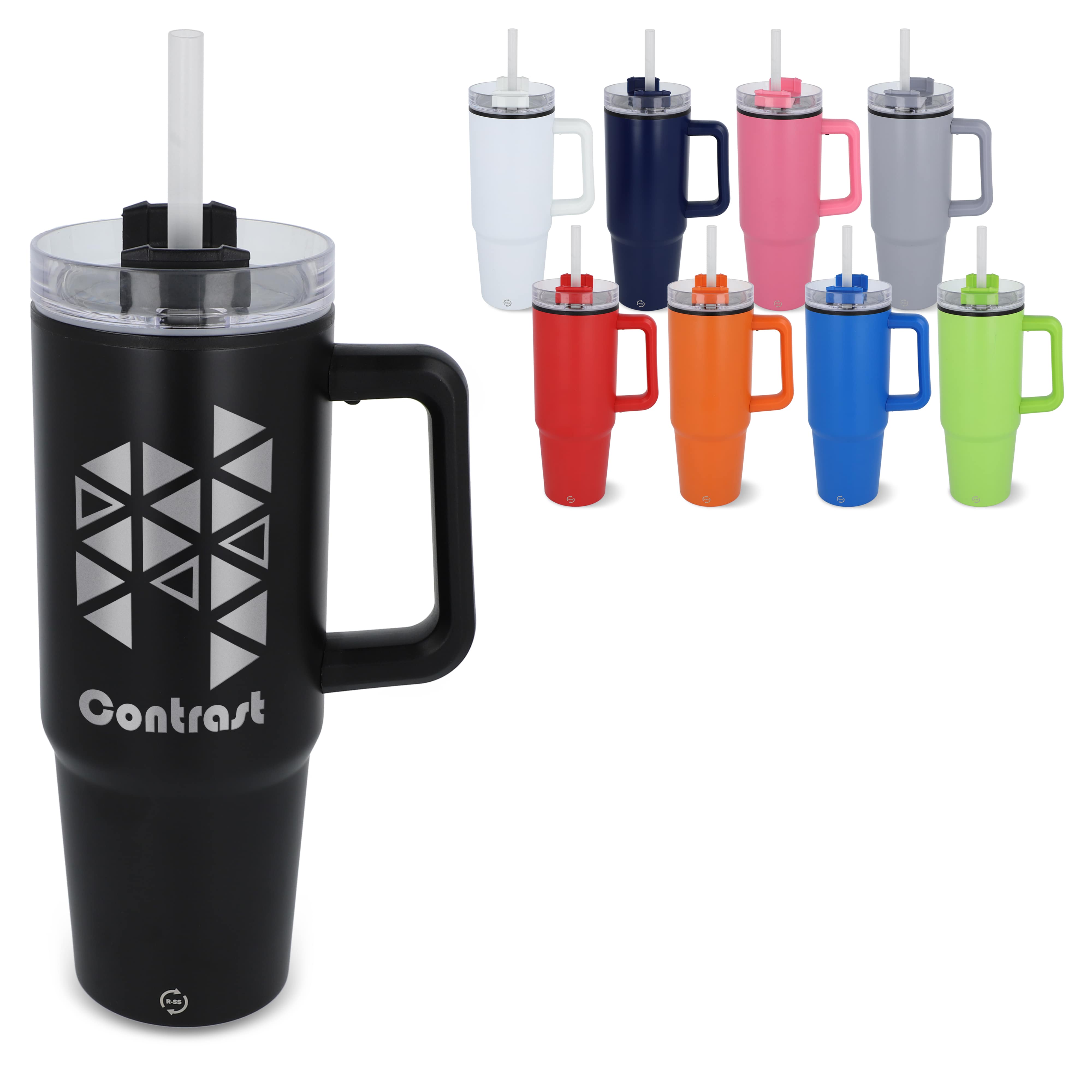 Beker met handvat en rietje - 800ml