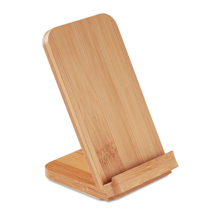 WIRESTAND - Draadloze bamboe oplaadstation