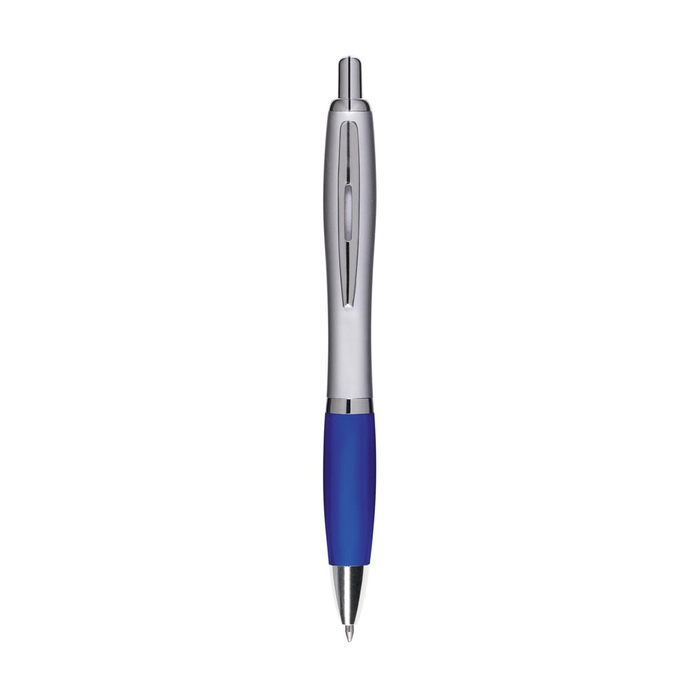 Zilveren pen met gekleurde grip