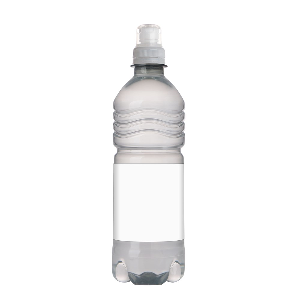 RPET Waterflesje geribbeld met sportdop - 500 ml 