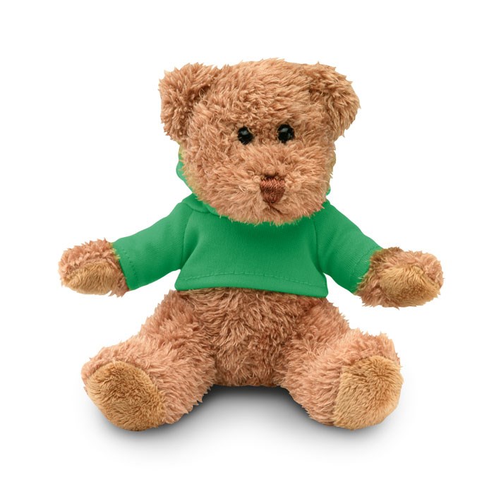 Teddybeer in een gekleurde sweater