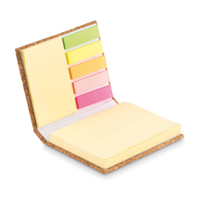 Kurk memo notitieboekje met 2 formaten sticky notes