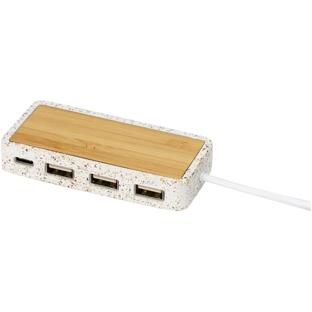 USB hub 2.0 van terrazzo en bamboe