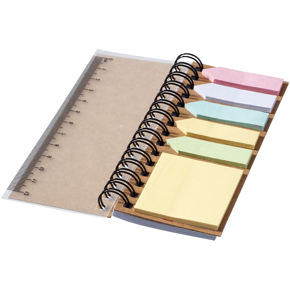 Notitieboek met gekleurde sticky notes