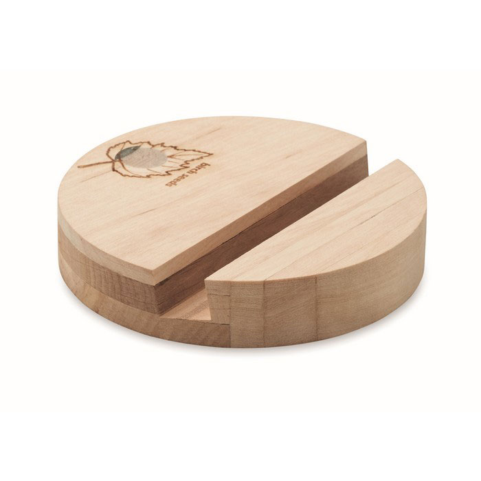 GROW ROUND STAND - Berkenhouten telefoonhouder
