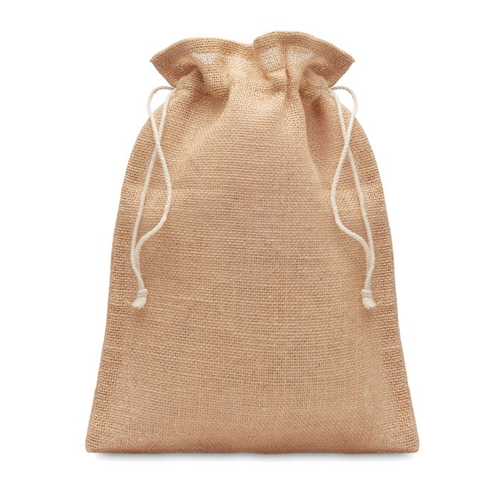 Jute giftbag met trekkoordsluiting - Medium