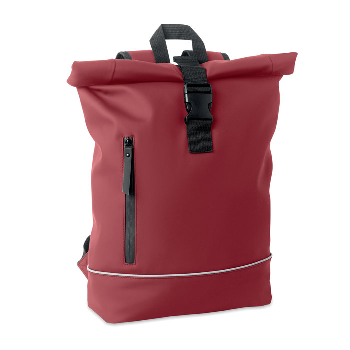 Rolltop laptoprugzak met waterdicht voorvak