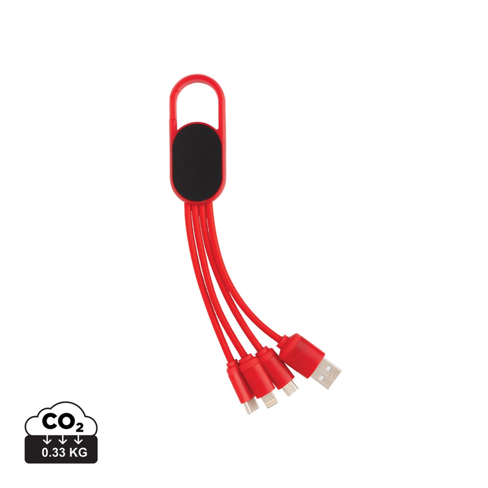 4-in-1 kabel met karabijnhaak
