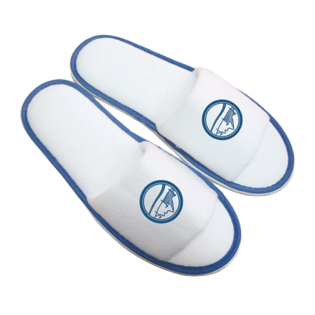 Paar slippers, badstof en open teen