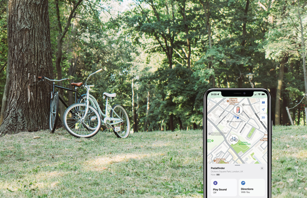 Pedalfinder fietsbel met wereldwijd lokaliseren