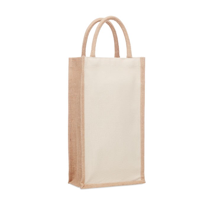 Wijntas van jute en canvas | geschikt voor 2 flessen Wijntas van jute en canvas | geschikt voor 2 flessen
