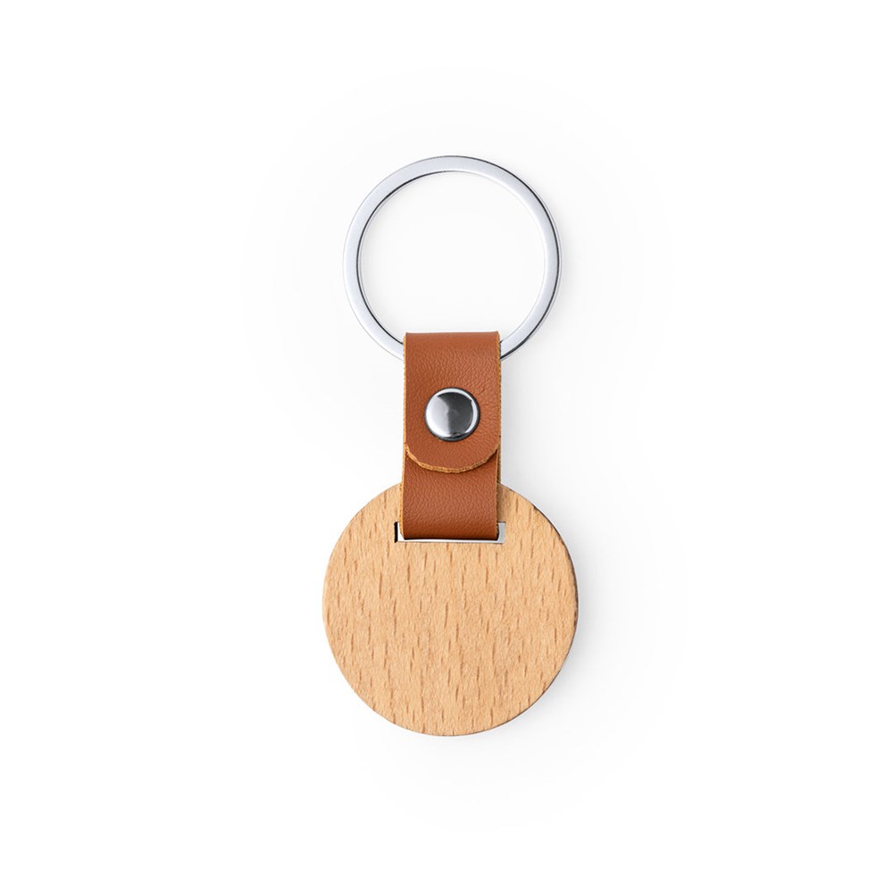 Bamboe sleutelhanger met lederen band