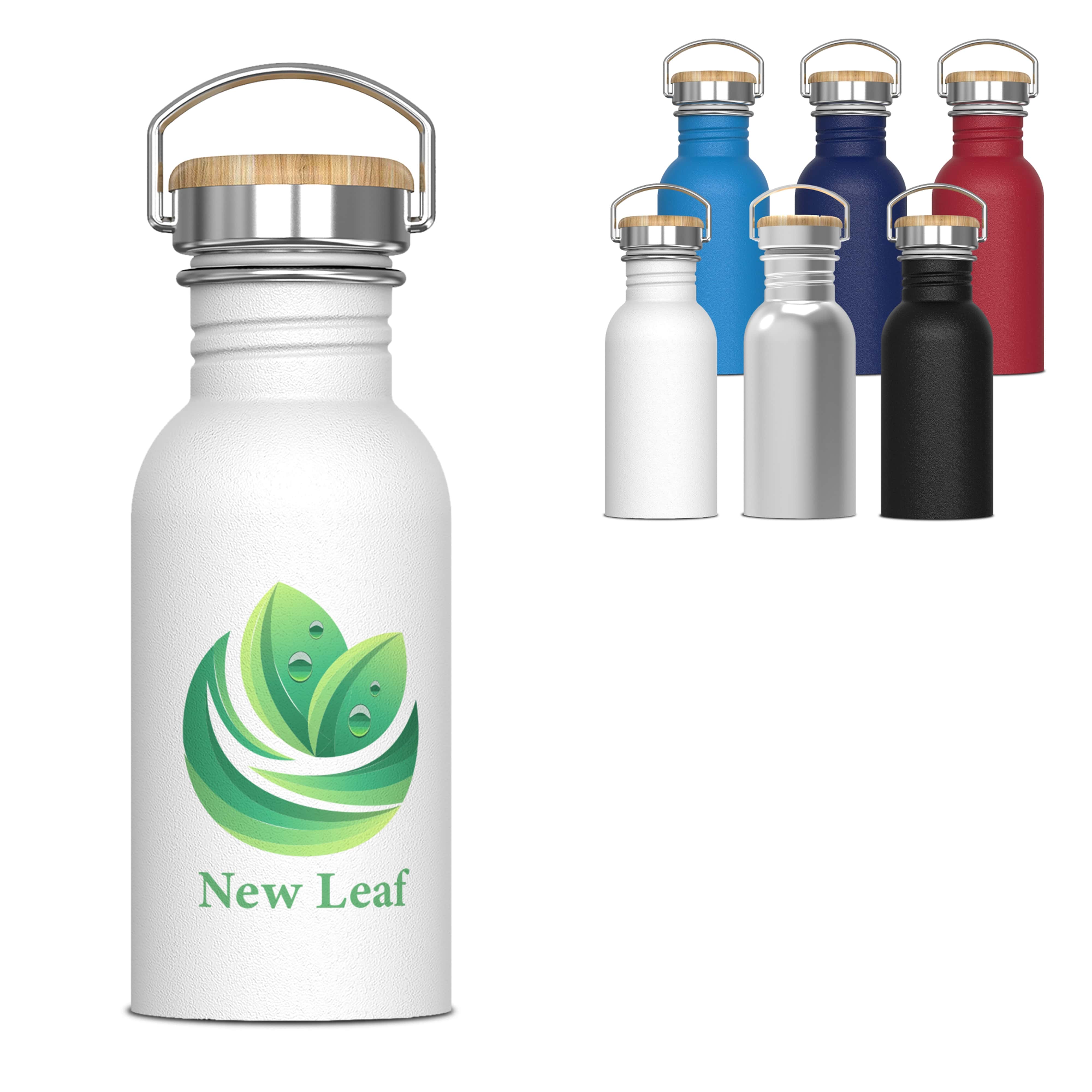 Enkelwandige fles met bamboe dop - 500 ml