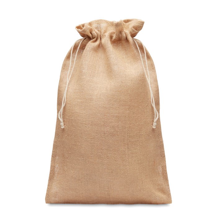 Jute giftbag met trekkoordsluiting - Groot