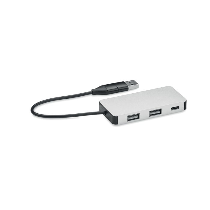USB hub van gerecycled aluminium