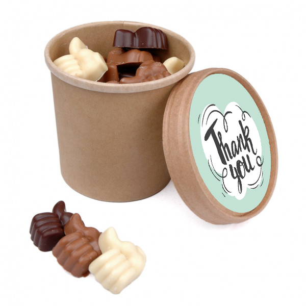 Bio chocoladebeker - I Like duimen | Middel