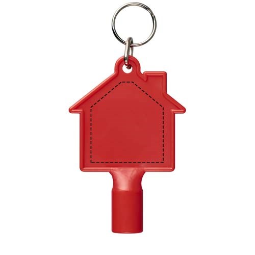 Huisvormige meterbox-sleutel met sleutelhanger