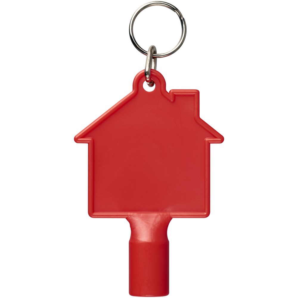 Huisvormige meterbox-sleutel met sleutelhanger