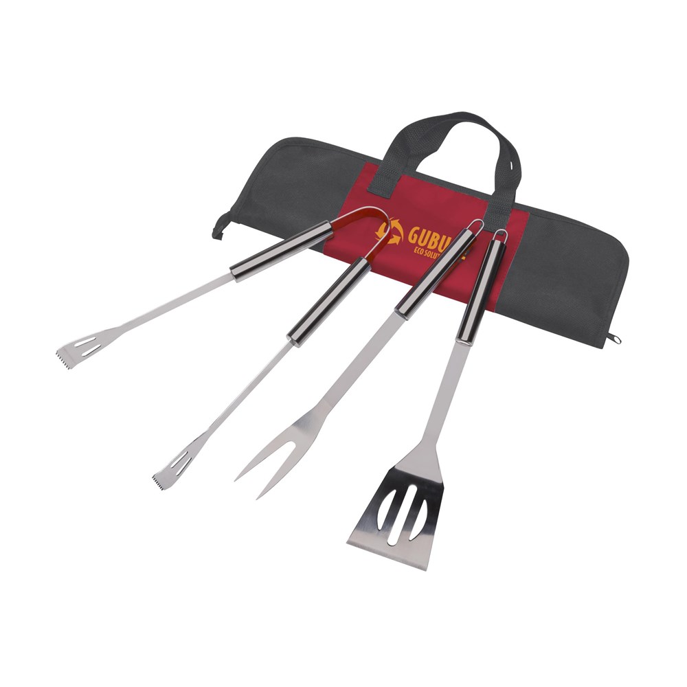 3-delige RVS barbecueset met etui