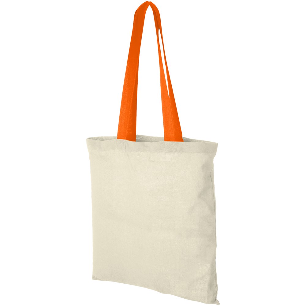 Katoenen tas met gekleurde hengsels - 100 g/m² 