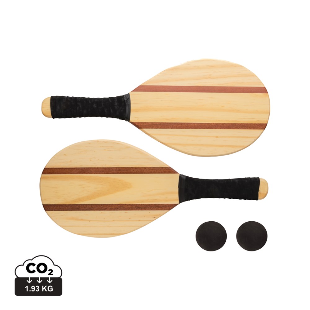 Houten frescobol tennis set