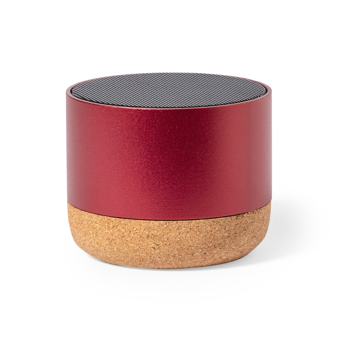 Gekleurde aluminium speaker met kurk basis