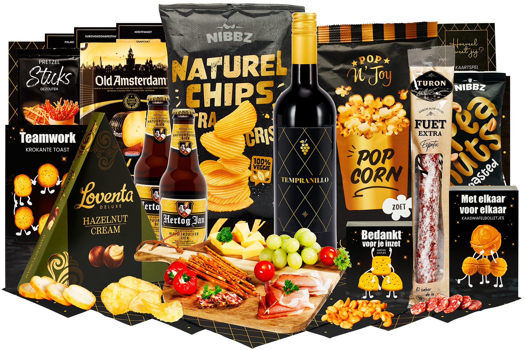 Kerstpakket - Hapjes op hout