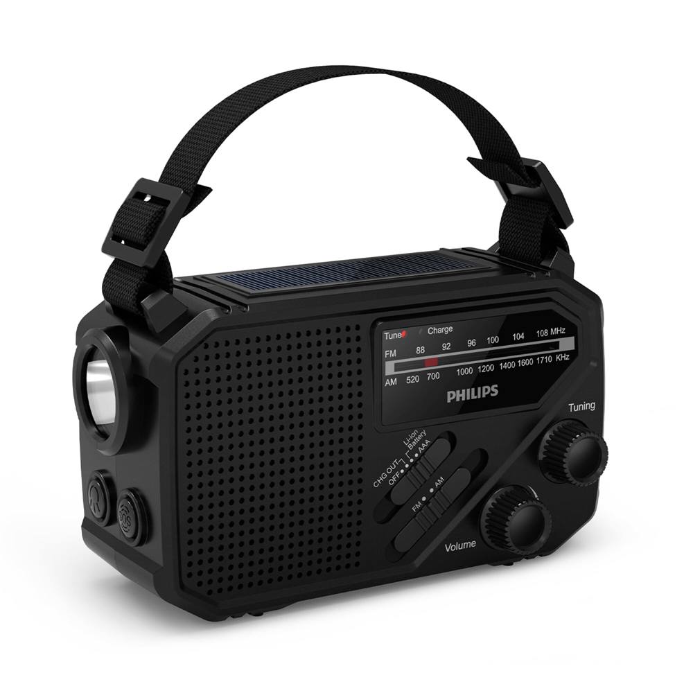 Philips TAR1609 Noodradio met Analoge FM/AM-tuner en Zaklamp
