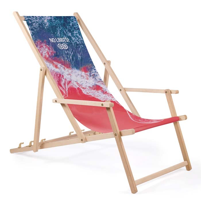 Houten strandstoel met armleuningen  - max. 110 kg