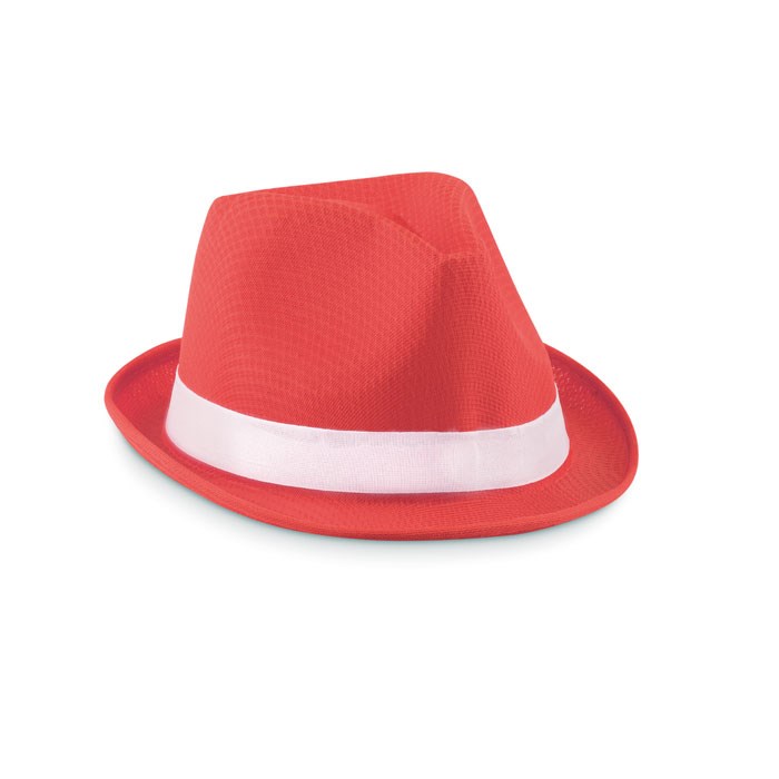 Gekleurde hoed met polyester band