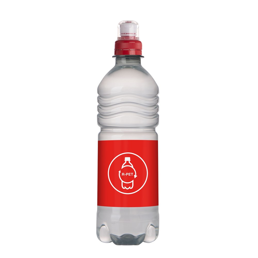 RPET Waterflesje geribbeld met sportdop - 500 ml 