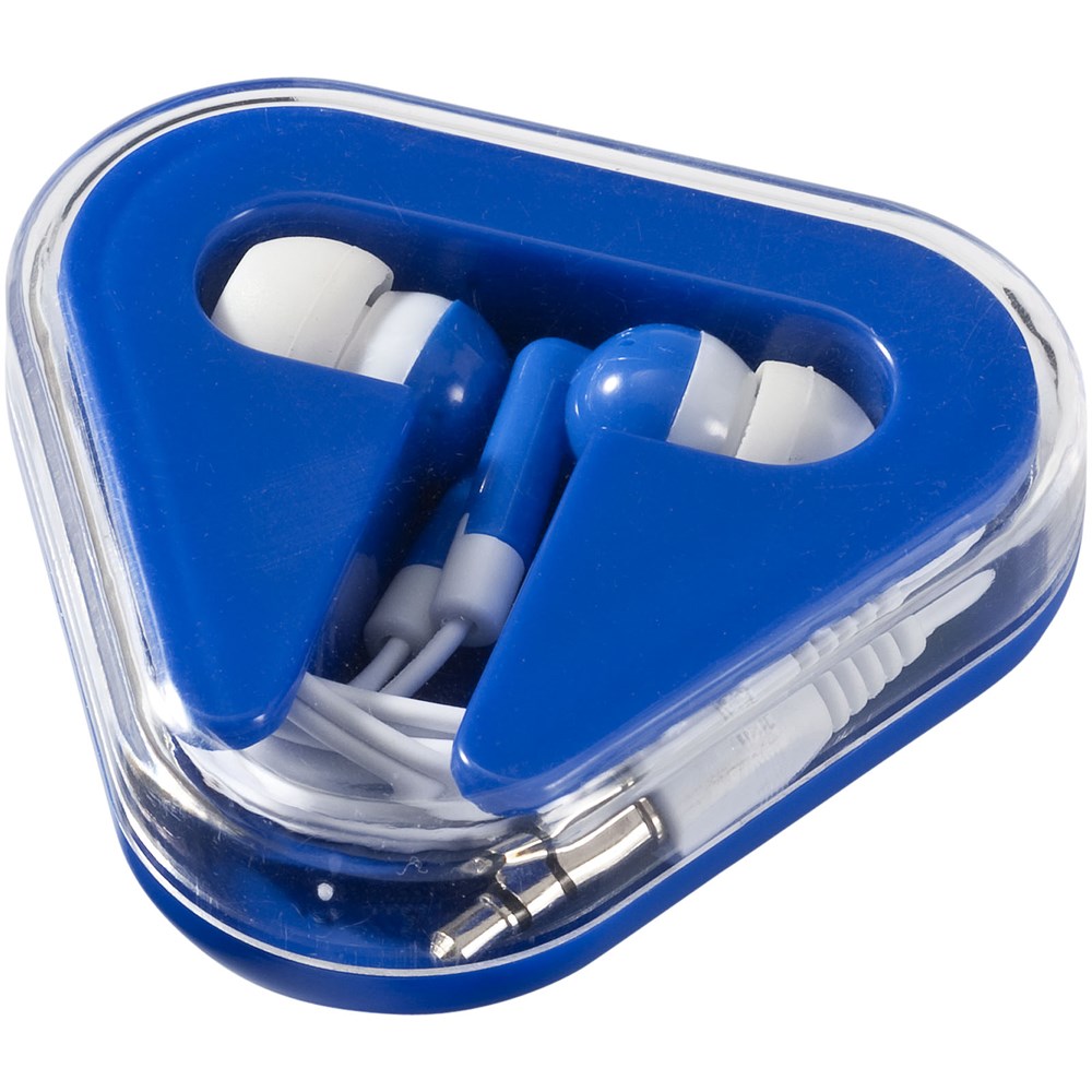 Audio oordopjes in 3-hoekig opbergdoosje