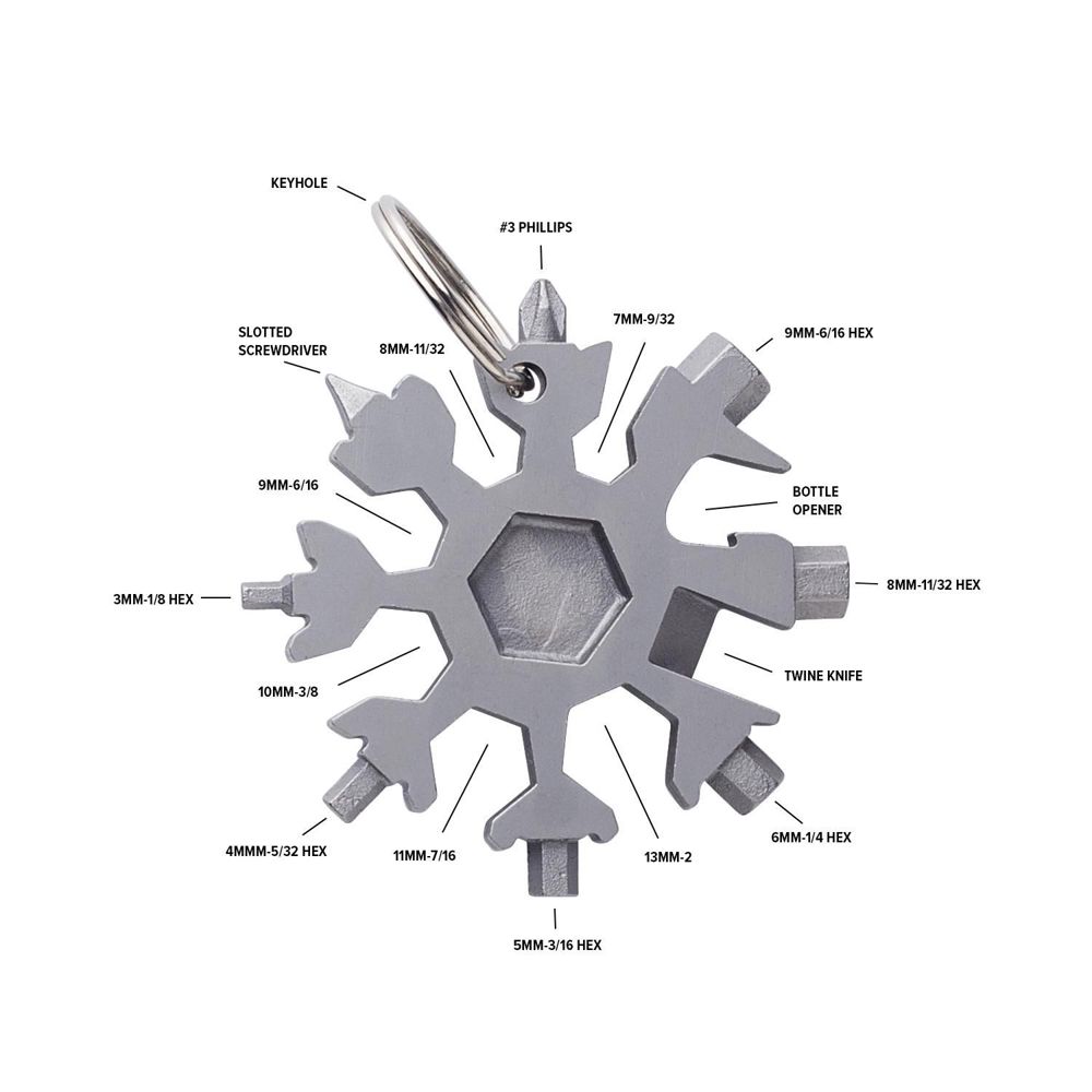 Multitool Abel | Rvs | 17 functies
