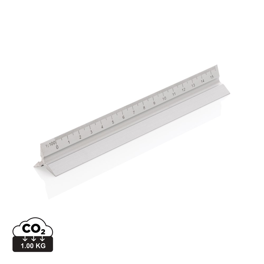 Aluminium driehoekige liniaal - 15 cm