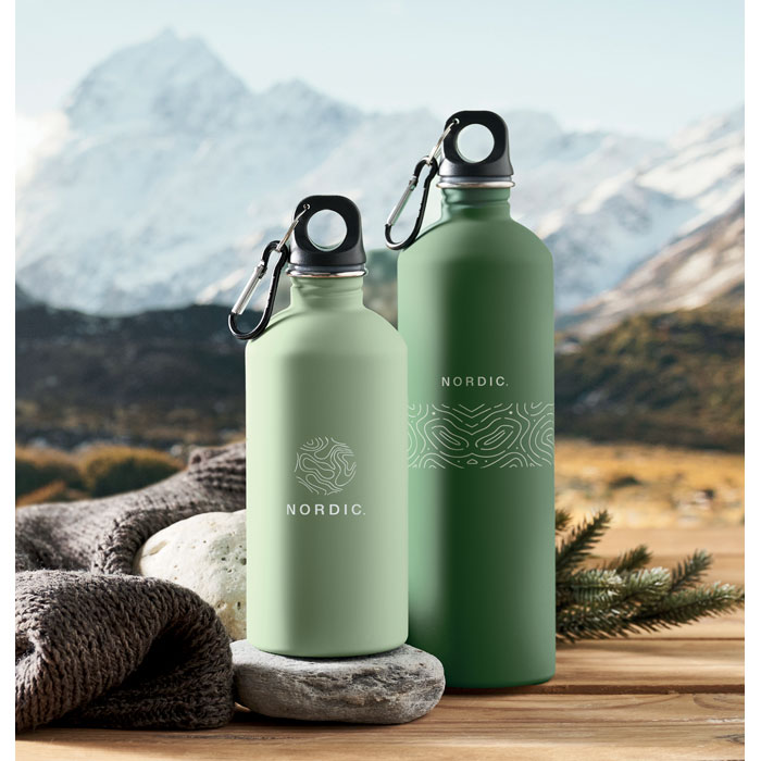 Enkelwandige fles met rubberen afwerking - 500ml