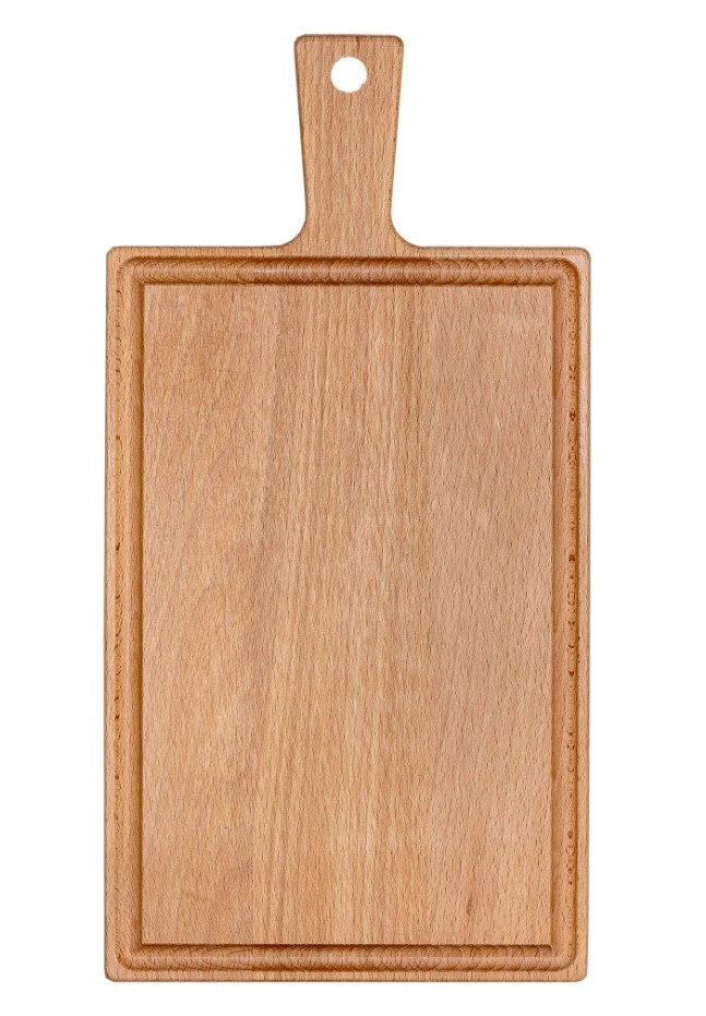 Plank met beuken handvat - 33 x 16 cm