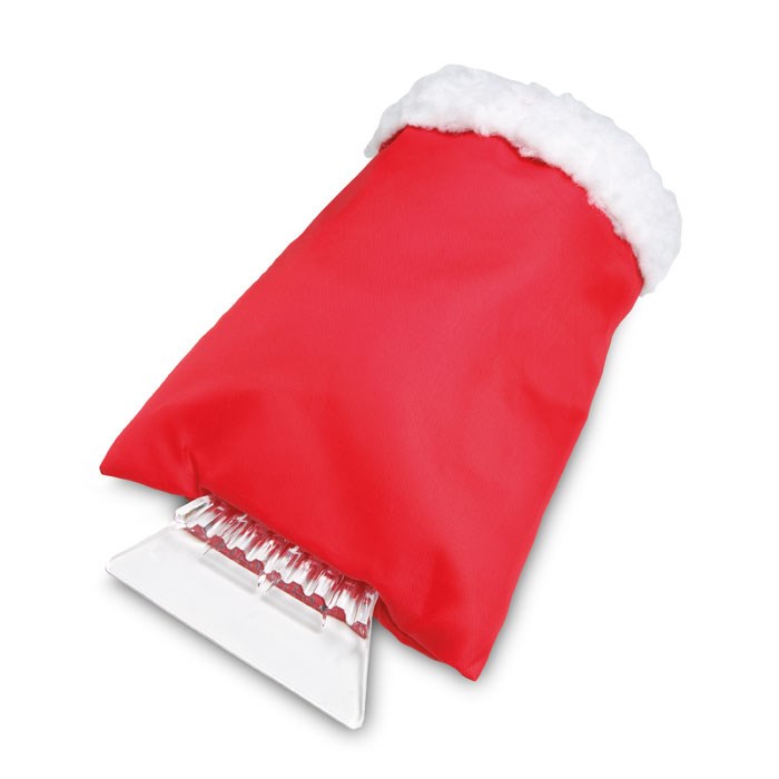 Ijskrabber met warme handschoen