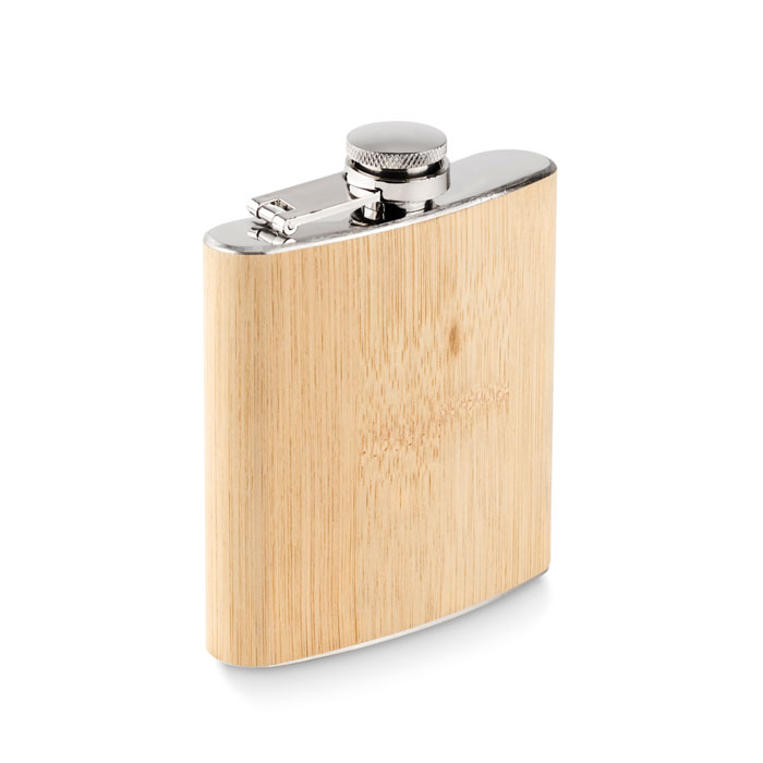 HIPHIP - Platte bamboe heupfles 170ml