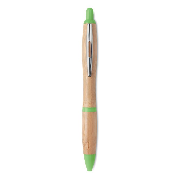 Bamboe balpen met gekleurde details