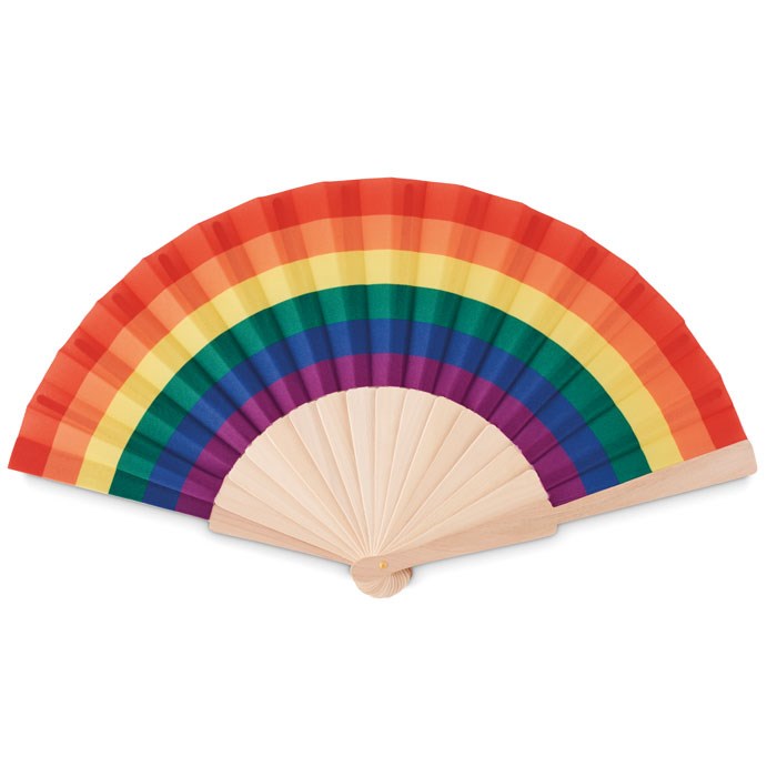 Regenboog waaier | Bedrukking op de houder