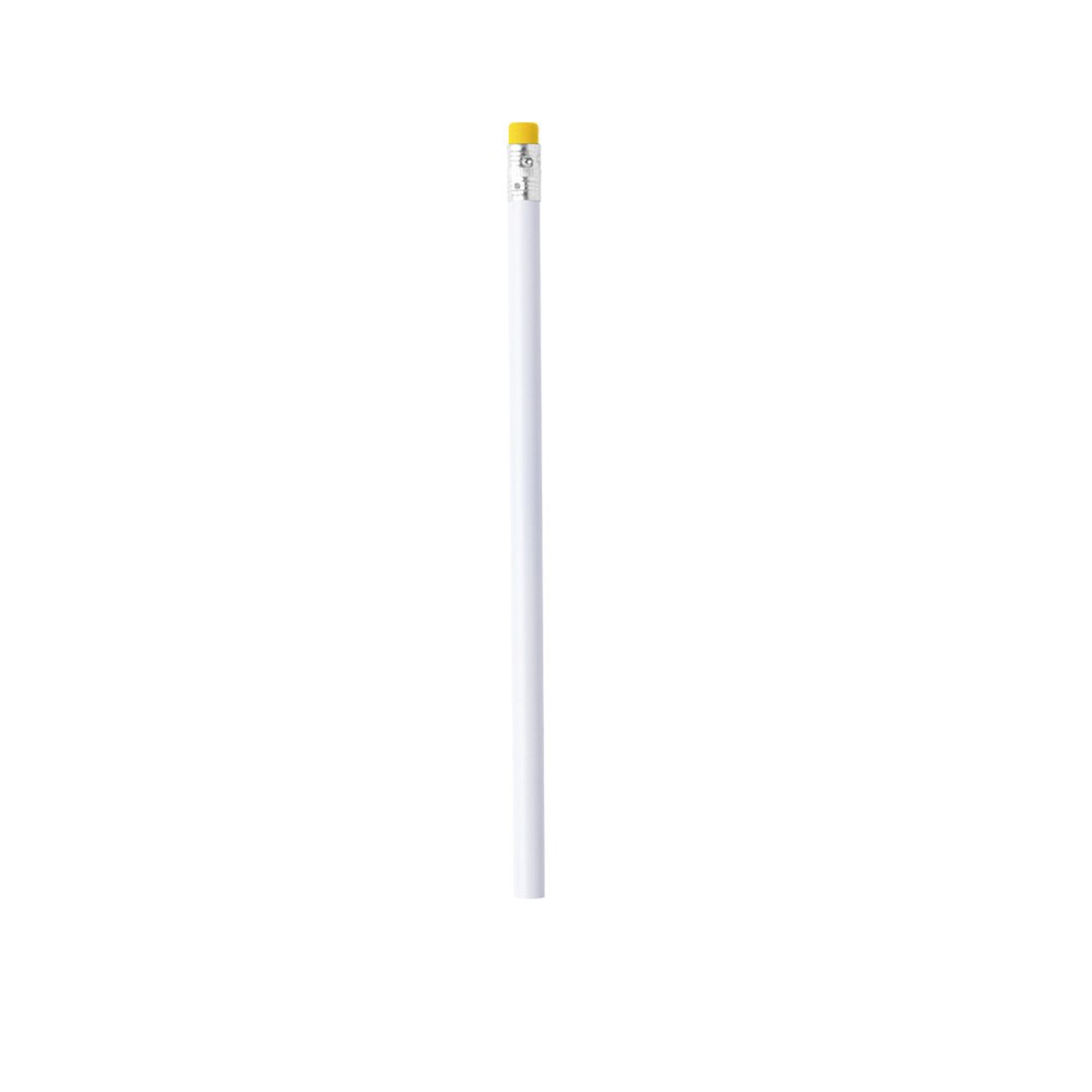 Wit potlood met gekleurde gum