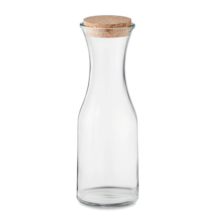 Karaf van gerecycled glas met kurk deksel - 1L